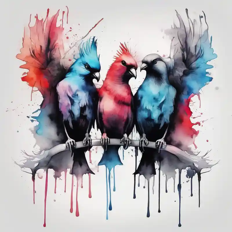 two birds sitting, stars and infinity theme couples tattoo half sleeve tattoos for men